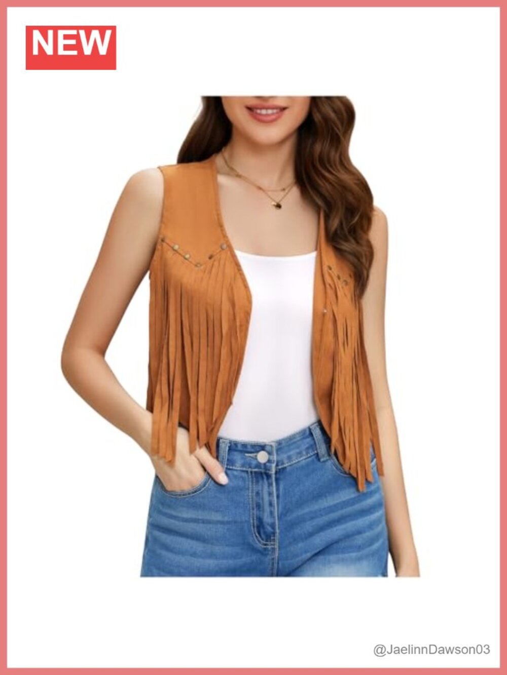 Faux Suede Fringe Vest Sleeveless Tassel Western Hippie